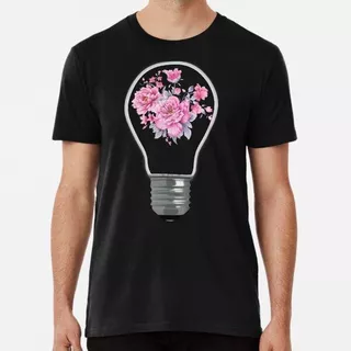 Remera Light Bulb With Flowers Algodon Premium