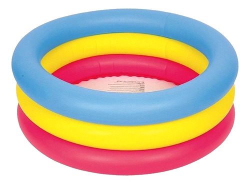 Pileta Inflable Redonda 76 X 25, Infantil Sun Club - 13571 Color Celeste Amarillo Y Rosa