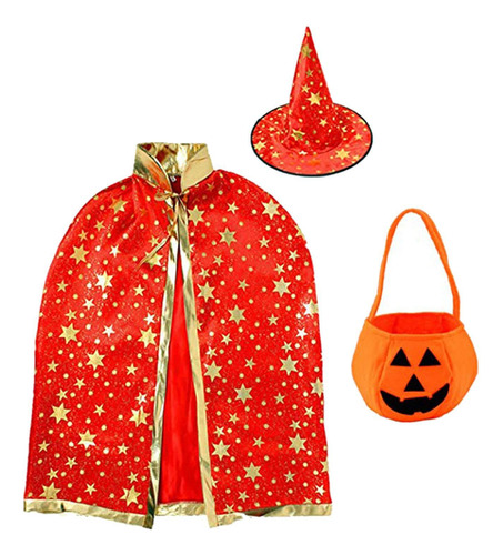 Conjunto De Disfraz De Halloween Para Niños Con Capa De