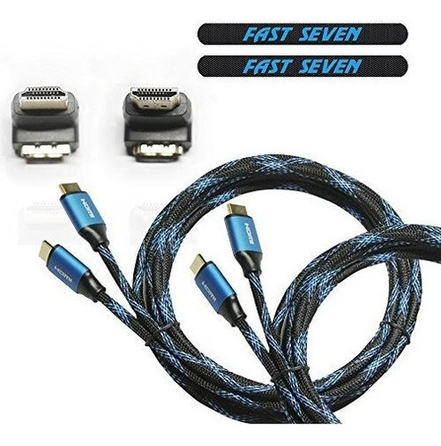 Paquete De 2 Nylon Trenzado Hdmi Cable De 6 Pies De Alta Vel