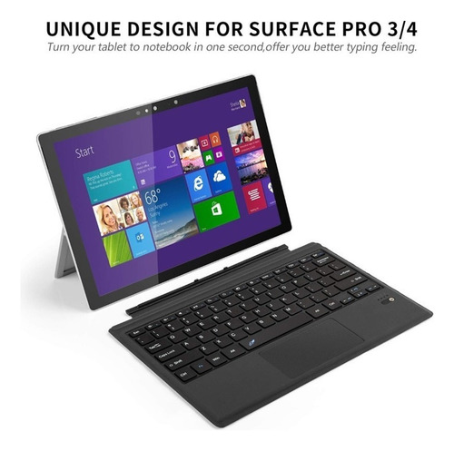 Teclado De Toque Bluetooth Para Surface Pro 5/pro 4/pro 3
