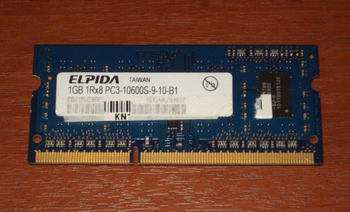 Memoria Elpida 1gb 1rx8 Pc3 10600s 9 10 B1