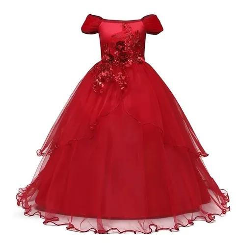 Insatisfecho práctica tocino Vestido Niña Fiesta Rojo Paje Largo Talla 6 A 12 Josefina