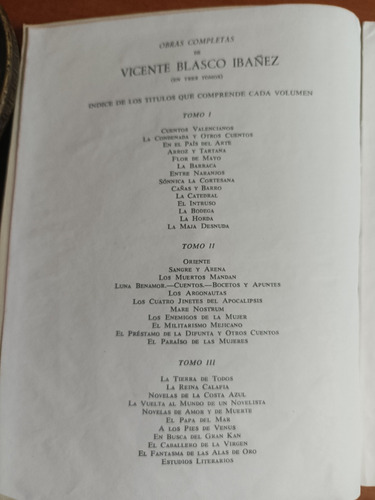 Vicente Blasco Ibáñez. Obras Completas. Tomo 2 . . (Usado)