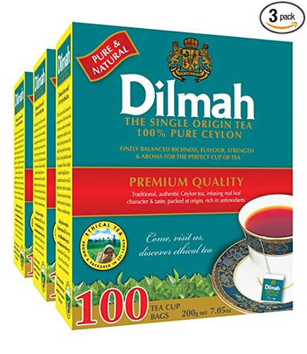 Dilmah Premium 100% Puro Té De Ceilán, 100-count Bolsitas De