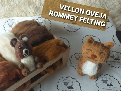 Imagen 2 de 5 de Felting Lana De Oveja Raza Rommey Para Esculturas