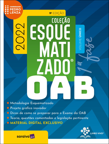 OAB esquematizado - Volume único - 1ª Fase - 9ª edição 2022, de Salim, Alexandre. Editora Saraiva Educação S. A., capa mole em português, 2022