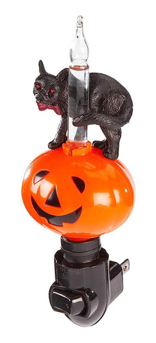 Halloween Jack O'lantern Y Black Cat Bubble Light Night Ligh