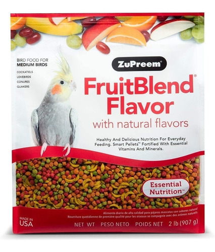 Alimento Premium+ Para Ninfa Croquetas Zupreem Fruit (907gr)