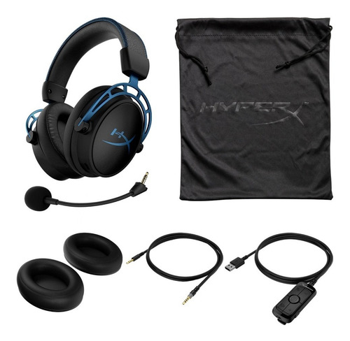 Imagen 5 de 7 de Audífonos gamer HyperX Cloud Alpha S HX-HSCAS x 1 unidades blue