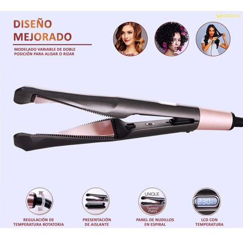 Imagen 2 de 7 de Plancha De Cabello 2 En 1 Alaciadora Y Rizadora Cerámica