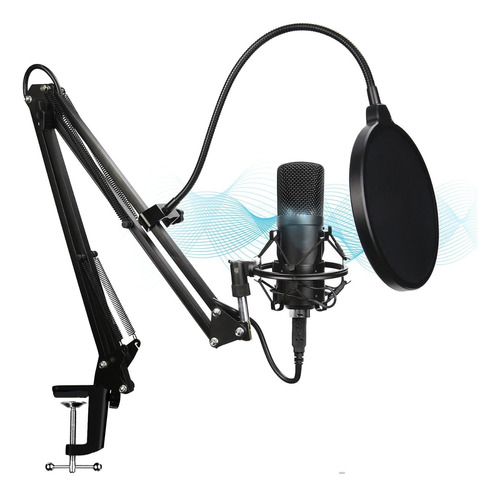 Kit Soporte Para Microfono Pc Condensador Brazo Antipop Hs01