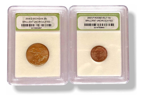 Wow 6 Monedas Estadounidenses 5, 10, 25 Y 50 Centavos Dólar (Usado)
