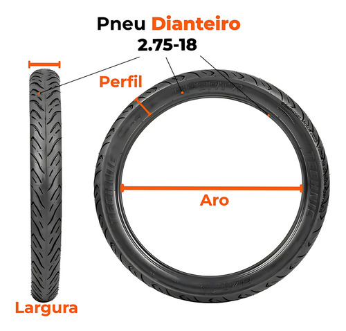 Kit Pneu 275-18 + 130-70-16 S/ C Sport R Technic