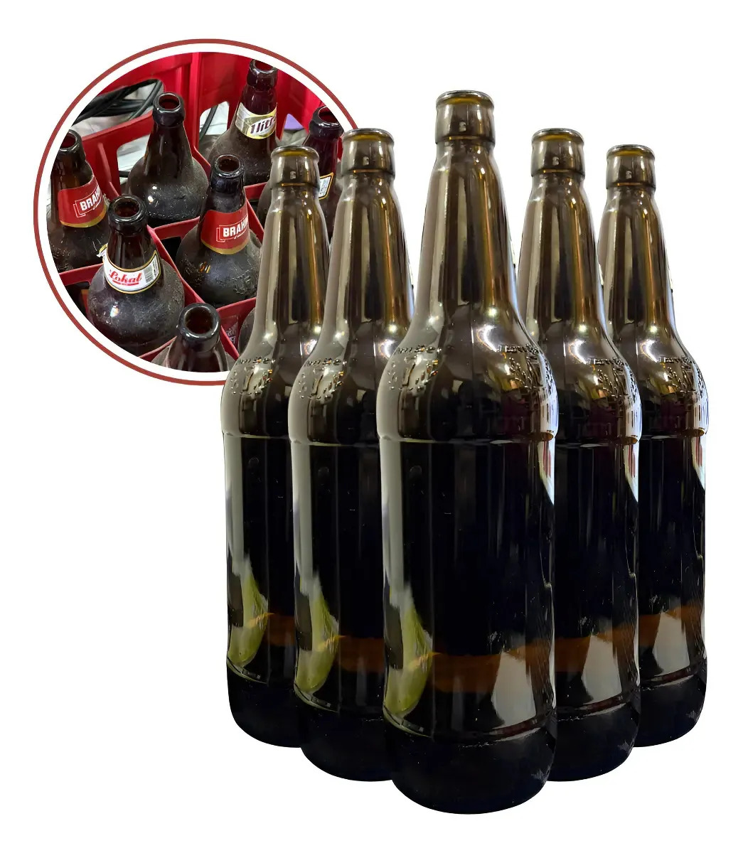 Kit 12 Vasilhames Garrafas De1l Retornáveis Ambev Kit 12