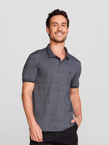 Polo Masculina Básica En Tela Texturizada - 3m24