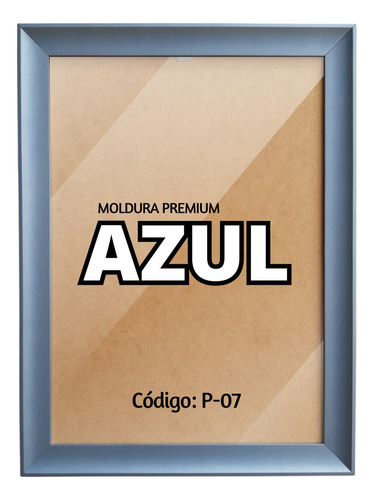 Moldura Premium Tamanho 30x40 C/ Vidro Parede Cor Azul