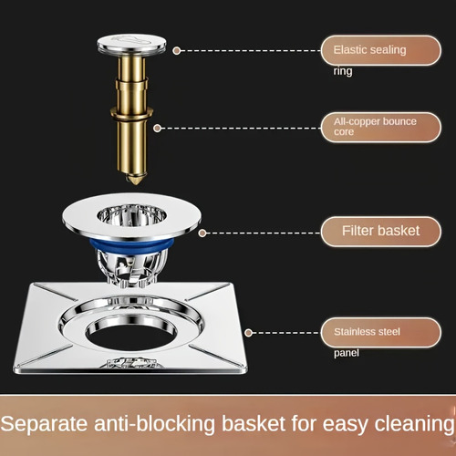 Tapón De Desagüe Universal Para Lavabo, 2 En 1, Antiolor