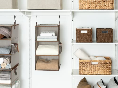 Canasta Mimbre Rectangular Grande Almacenamiento Con Asas 38