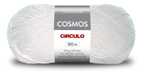 Lã Fio Cosmos 100g Círculo Cor 8001 - BRANCO