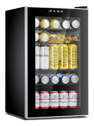 Mini Refrigerador Nevera Para Bebidas Digital Luz Led