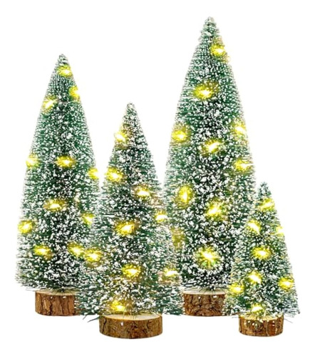 Árbol De Navidad Pequeño Con Luces, 4 Piezas, Mini