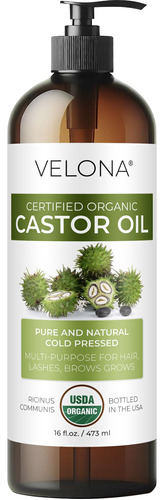 Aceite De Ricino Velona Organic Certificado Por El Usda 473