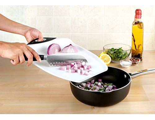 Tabla De Cortar Dexas Chop & Scoop, 9.5x13 Pulgadas, Blanco