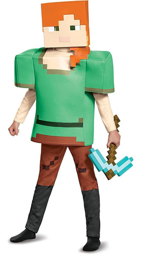 Alex Traje Minecraft Lujo Multicolor Grande 10 12