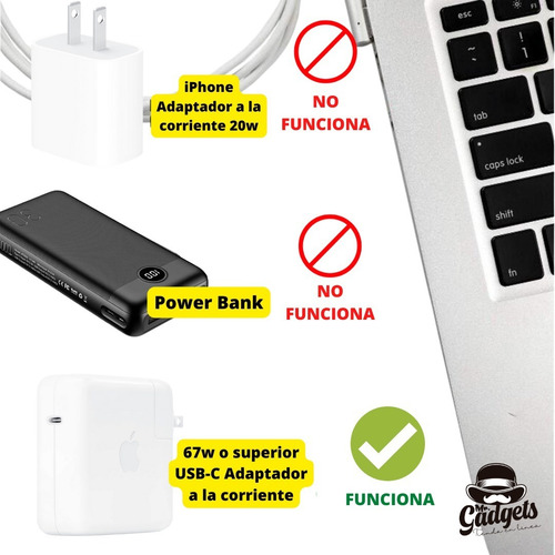 Imagen 4 de 10 de Cable De Carga Tipo C Para Macbook Conector Tipo L Magsafe 2