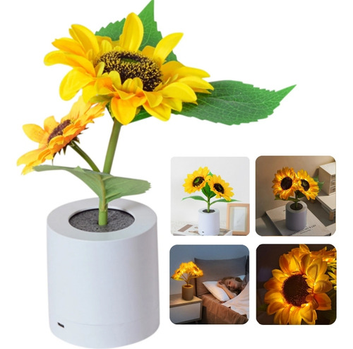 Lámpara Decorativa De Girasol, Luz Nocturna Para Dormitorio