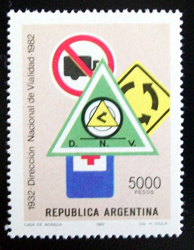 Argentina Sello Gj 2063 Dirección Nac Vialidad 82 Mint L5244