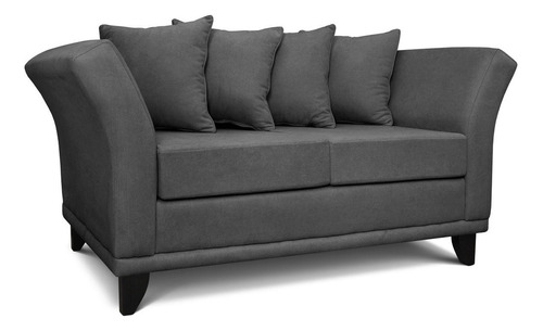 Sillon Monaco 2 Cpos Tela Antimancha Color Gris Oscuro