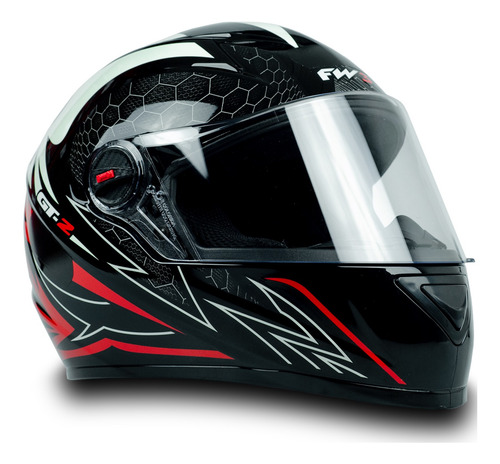 Imagem 5 de 6 de Capacete Narigueira Moto Gt2 Tam 56 Branco Vermelho Brilho