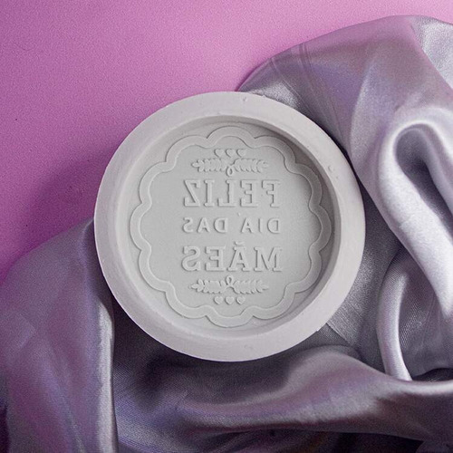 Imagem 2 de 3 de Molde De Silicone Feliz Dia Das Mães Flor