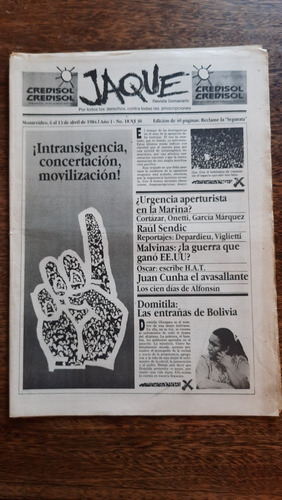 Revista Semanario Jaque No 18 1984 Dictadura Con Separata 
