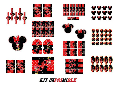 Kit Imprimible Minnie Roja  Cumples