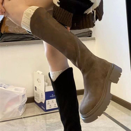 Botas Largas De Suela Gruesa De Estilo Británico, Finas En O