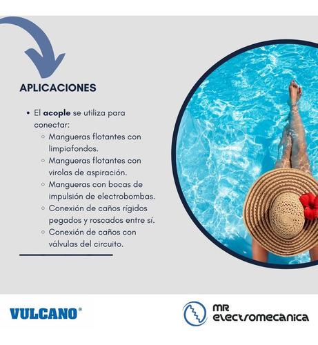 Imagen 7 de 10 de Kit Vulcano Pileta Hormigón: Bomba Bap100 1 Hp + Accesorios
