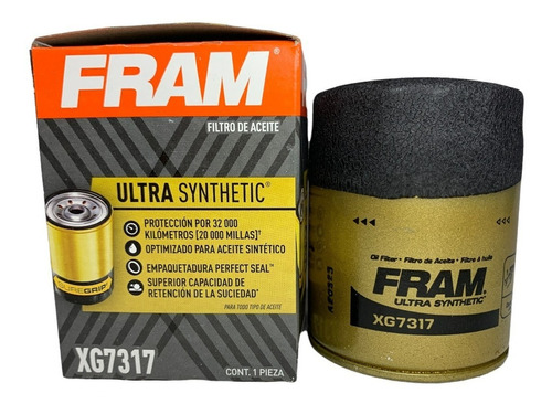 Filtro De Aceite Fram Para Aceite  Sintético Xg7317  Honda 