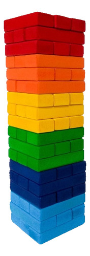 Torre Gigante De Equilibrio De Colores Con Bolsa Y Dado