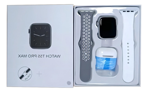 Fone De Ouvido T55 Pro Max Smartwatch Call Tws 2 Em 1 Lcd Cor da caixa Branco