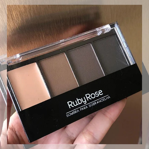Paleta De Sombra Para Sobrancelha Ruby Rose Hb9354 3 Cores