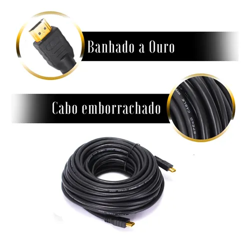 Cabo Hdmi 10m Metros Premium 2.0 Blindado Ultra FullHd 4k 3d Para Smart Tv  Note Pc Alta Definição 1080p Banhado a Ouro - Leffa Shop - Cabo HDMI -  Magazine Luiza