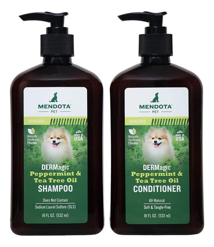 Shampoo E Condicionador Dermagic Com Hortelã E Óleo De Árvor