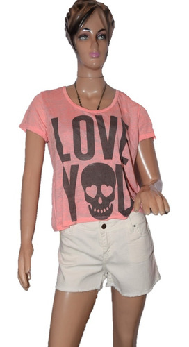 47 Street Remera I Love You Con Calavera