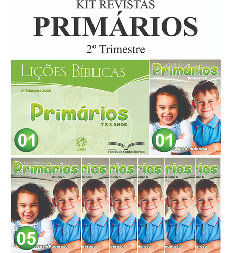 Kit Revistas Ebd Primários 5 Alunos + 1 Professor + Visual