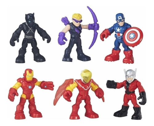 Miniatura Playskool Super Hero Gavião Pantera Negra Capitão