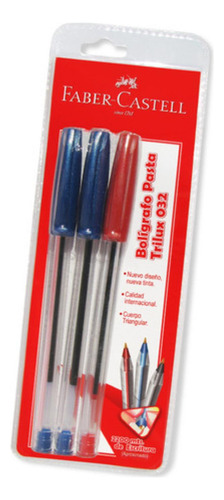 Bolígrafo Pasta Trilux 032 M 2azul + 1 Rojo