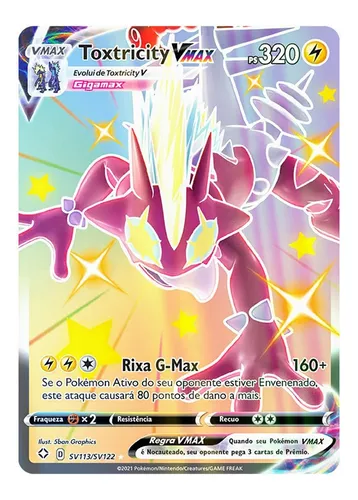 Carta Pokémon Toxtricity Vmax Shiny Destinos Brilhantes